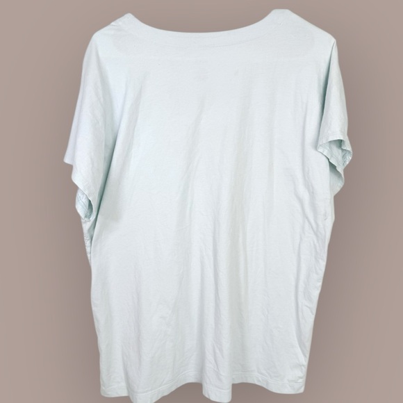 J. Jill Pure Jill Mint Embroidered Tunic Flowy Short Sleeve Tee - Size Large - Picture 3 of 4